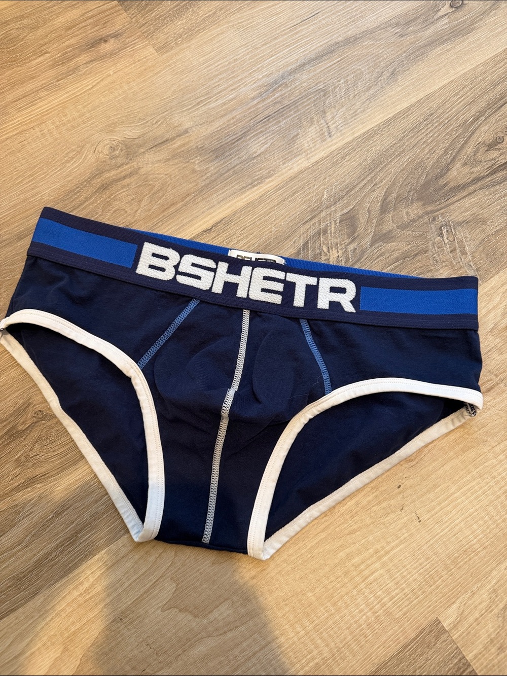 Men's Navy Blue Briefs with White Trim